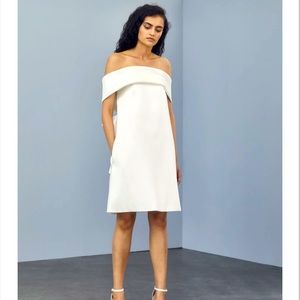 Amsale Little White Bow Back Shift Dress